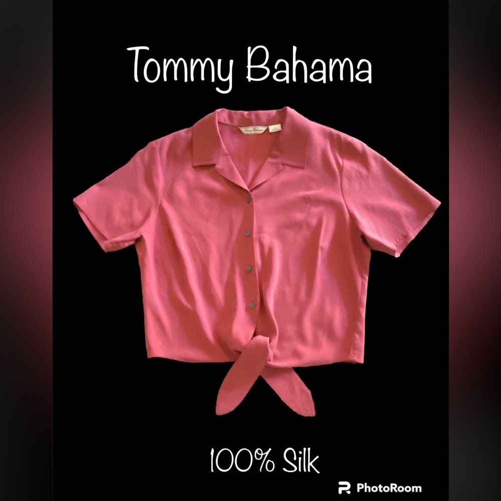 Tommy Bahama, 100% silk, ladies summer shirt.